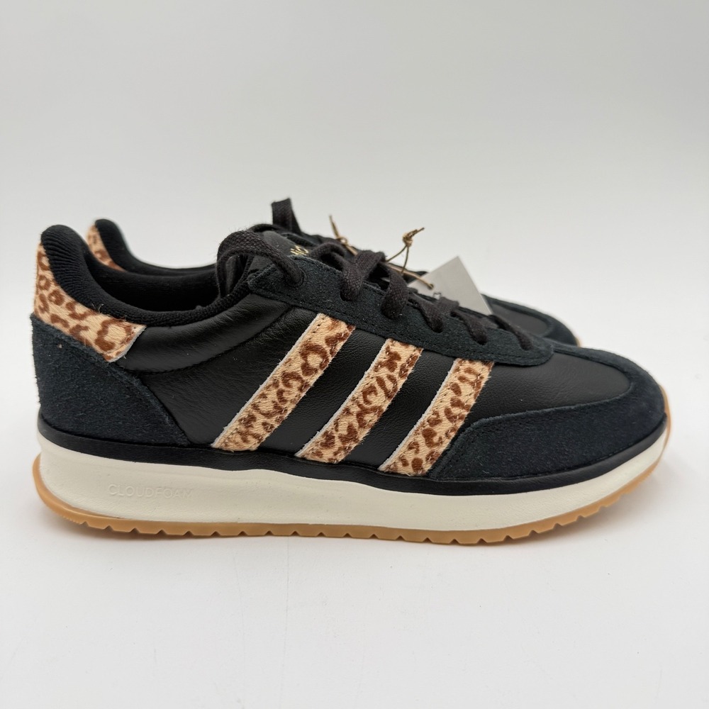 Adidas Women's Size 6 Run 70s 2.0 Black Leopard Print White Gum KI5790 NEW
